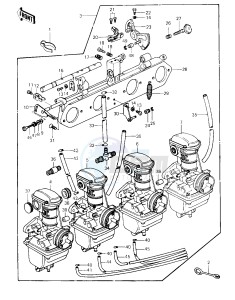 KZ 650 F (F1) drawing CARBURETOR ASSY