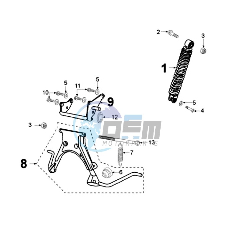 REAR SHOCK AND STAND