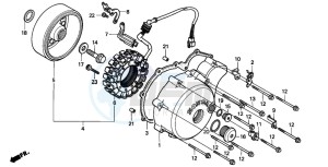 VT600C drawing LEFT CRANKCASE COVER/ GENERATOR