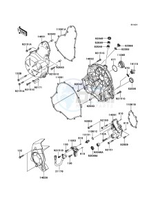 ER-6f ABS EX650DBF GB XX (EU ME A(FRICA) drawing Engine Cover(s)