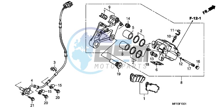 REAR BRAKE CALIPER (VT1300CXA)