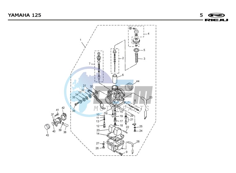 CARBURETTOR  Yamaha 125 4t Euro 2