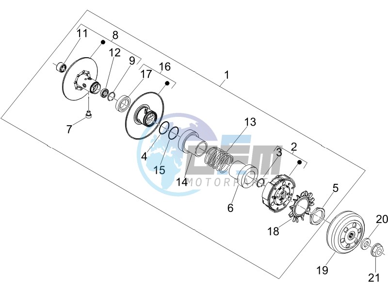 Driven pulley