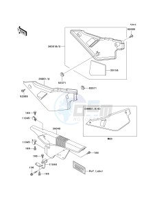 KL 650 A [KLR650] (A10-A14) [KLR650] drawing SIDE COVERS_CHAIN COVER