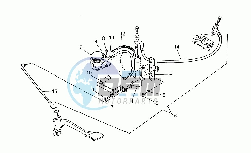 Rear brake m.cyl. Mod.kit