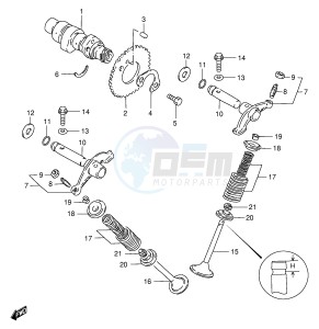 GS125 (E1) drawing CAM SHAFT - VALVE (MODEL Z D)