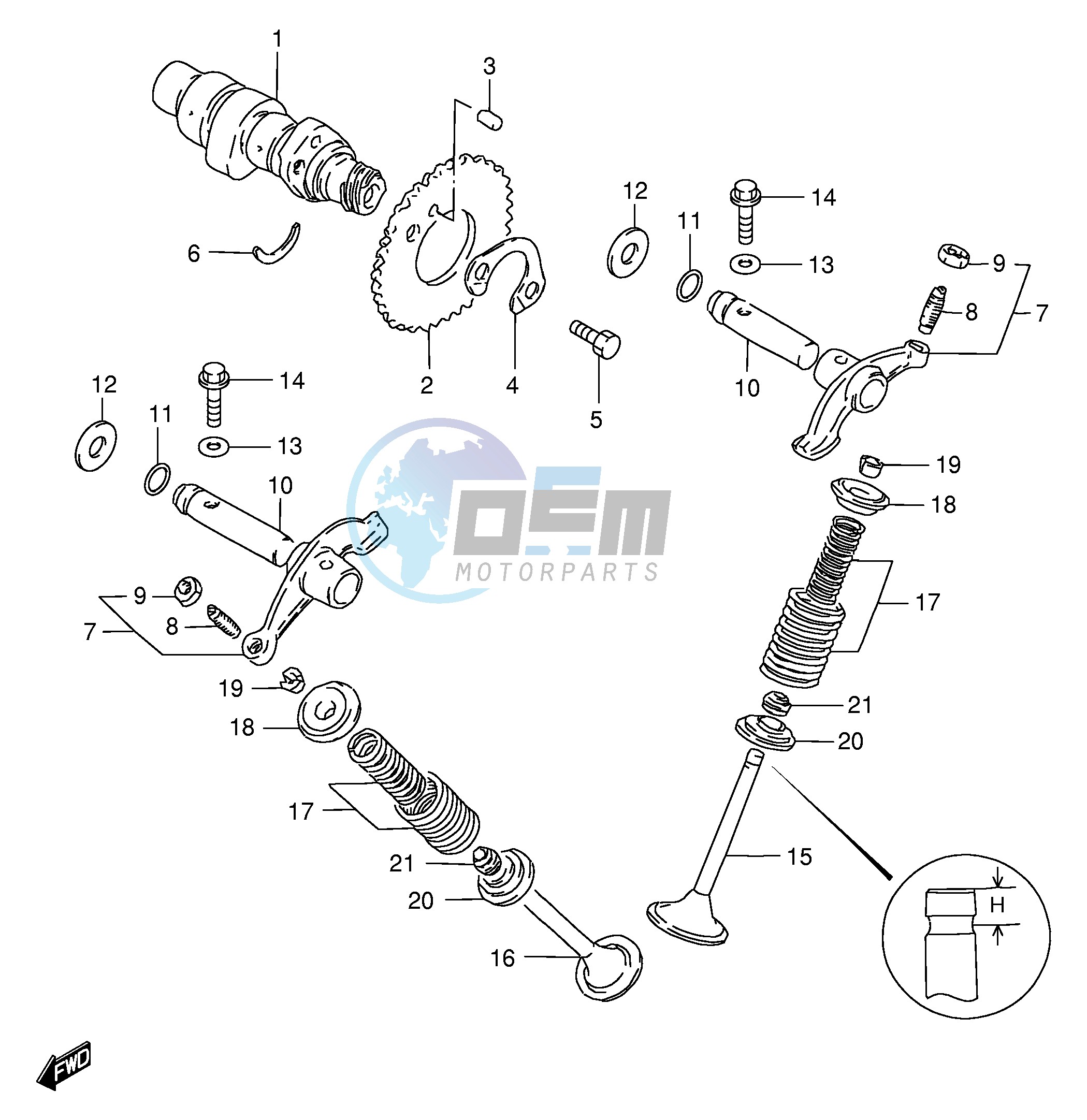 CAM SHAFT - VALVE (MODEL Z D)