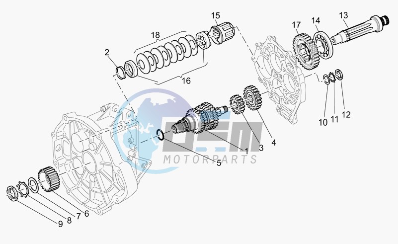 Primary gear shaft