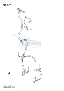 AN650 (E3-E28) Burgman drawing FRONT BRAKE HOSE (AN650L1 E33)