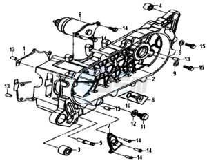 ALLO 50 25 KMH drawing CRANKCASE COVER LEFT