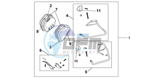 35 LITRE PANNIER KIT SWORD SILVER MET