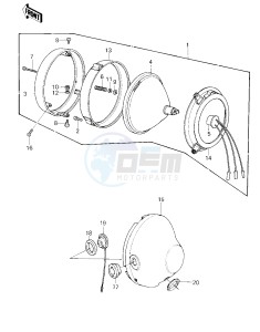 KZ 650 F (F1) drawing HEADLIGHT