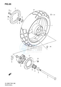 DL 1000 V-STROM EU-UK drawing REAR WHEEL