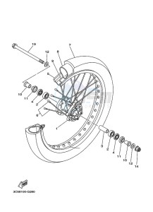 XT250 XT250P (B1UK) drawing FRONT WHEEL