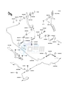 KAF 300 C [MULE 550] (C6-C7) [MULE 550] drawing BRAKE PEDAL_THROTTLE LEVER