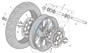 RSV 1000 Tuono drawing Front wheel Factory