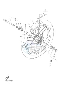 YZ250F (1SM5 1SM6 1SM7 1SM8) drawing FRONT WHEEL