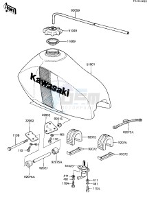 KX 80 C [KX80] (C2) [KX80] drawing FUEL TANK -- 82 KX80-C2- -