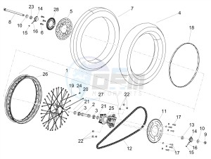 SX 125 E4 (EMEA) drawing Rear wheel