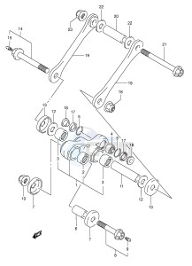 DR350 (E1) drawing REAR CUSHION LEVER