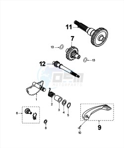 STREETZONE 2T 10 drawing GEARBOX AND KICKSTART