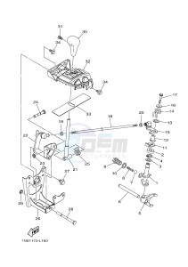 YFM350A YFM350TE GRIZZLY 350 2WD (B142 B143 B144) drawing SHIFT SHAFT