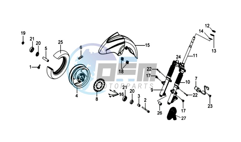 FRONT WHEEL / FRONT FORK/ FRONT FENDER