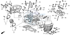 VT750C drawing CYLINDER HEAD (REAR)