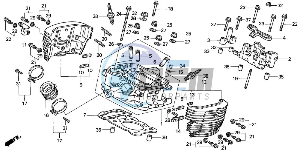 CYLINDER HEAD (REAR)