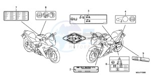 CBR600FB drawing CAUTION LABEL