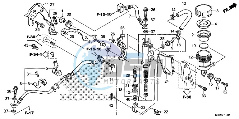 REAR BRAKE MASTER CYLINDER ( CBR1000RA/ SA)