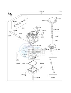 KSF 250 A [MOJAVE 250] (A15-A18) [MOJAVE 250] drawing CARBURETOR -- KSF250-A17_A18- -