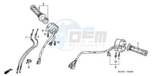 VFR800A9 France - (F / ABS CMF MME TWO) drawing SWITCH/CABLE