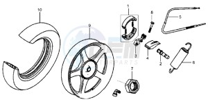 HD 200 drawing REAR WHEEL / REAR FORK