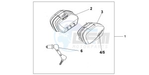 CBF600S drawing STANDARD PANNIER SET - NORTH POLE BLUE MET