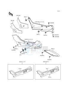 ZX 600 D [NINJA ZX-6] (D1) [NINJA ZX-6] drawing SIDE COVER_CHAIN CASE