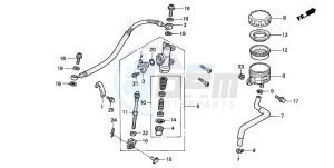 CBR600F drawing REAR BRAKE MASTER CYLINDER