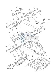 YFM700FWAD YFM7FGPHB GRIZZLY 700 EPS HUNTER (1HP7) drawing REAR ARM