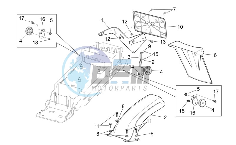 Rear mudguard