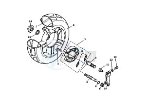 BW'S 100 drawing REAR WHEEL