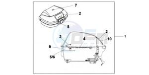 CBF1000TA Europe Direct - (ED / ABS) drawing 45L TOP BOX T T YPE FOP ONLY