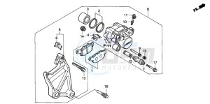 NT650V DEAUVILLE drawing REAR BRAKE CALIPER (NT650VW/X/Y/1)