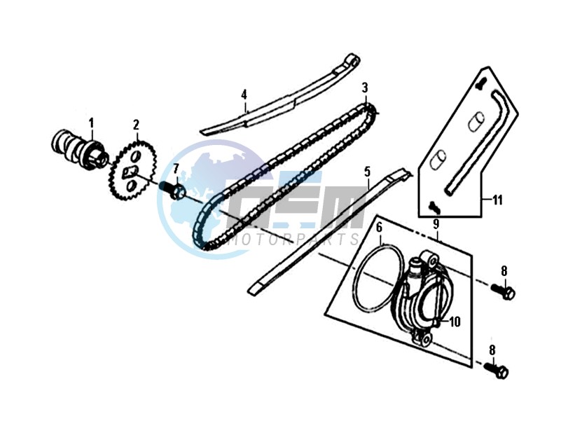 CHAIN / CHAIN TENSIONER  / CHAIN GUIDE