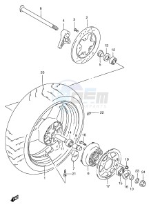 GSF1200 (E2) Bandit drawing REAR WHEEL (GSF1200T V W X Y ST SV SW SX SY)