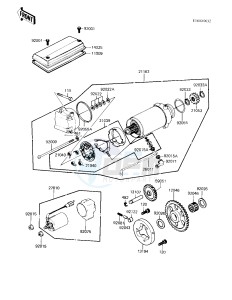 KZ 750 F [LTD SHAFT] (F1) [LTD SHAFT] drawing STARTER MOTOR_STARTER CLUTCH