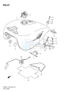 VZ800 (E3-E28) MARAUDER drawing FUEL TANK (VZ800L1 E3)