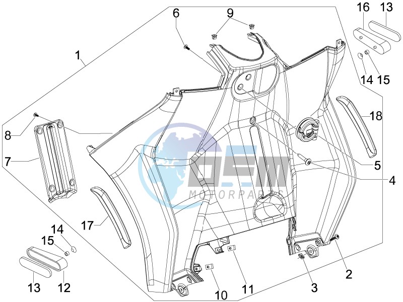 Front glove-box - Knee-guard panel