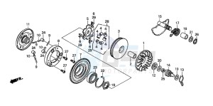 SH100 drawing DRIVE FACE/ KICK STARTER SPINDLE