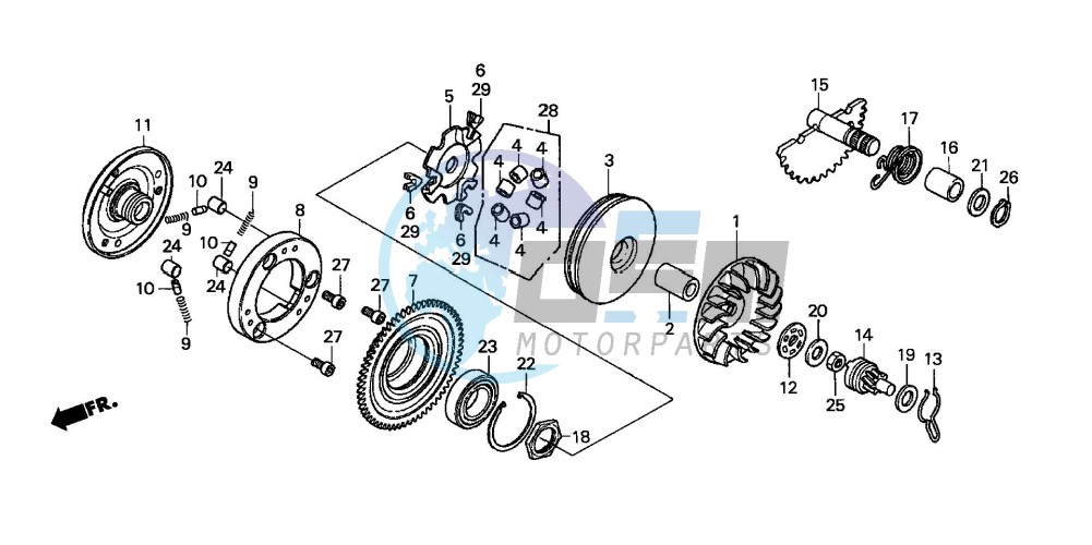 DRIVE FACE/ KICK STARTER SPINDLE