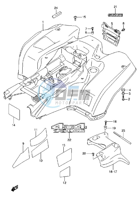 REAR FENDER (LT-A750XL3 P17)